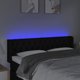vidaXL Κεφαλάρι Κρεβατιού με LED, Μαύρο, 147x16x78/88 εκ, Ύφασμα