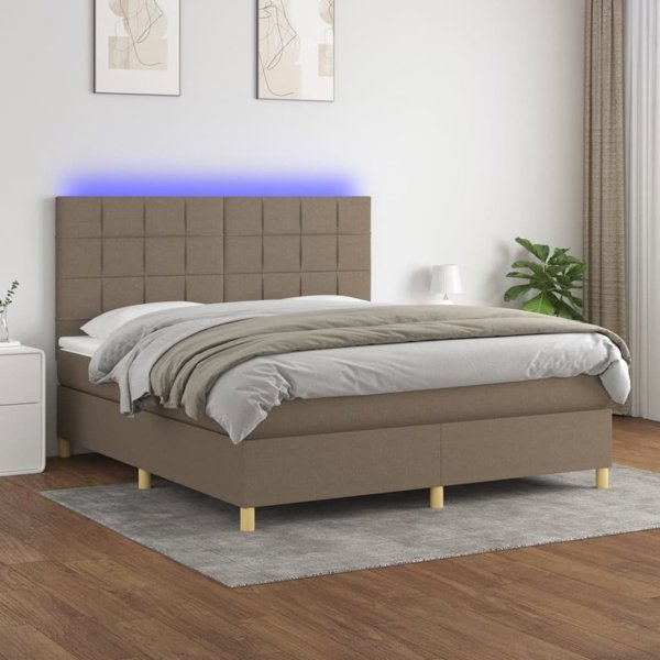 vidaXL Λουτζκο κοντινενταλνέ με στρώμα, ταουπ, 160x200 εκ., ύφασμα
