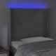vidaXL Zaglowek do lozka z LED, jasnoszary, 83x16x118/128 cm, aksamit