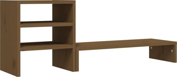 vidaXL Βάση για οθόνη, μελί καφέ, 81x20x30 εκ, από συμπαγές πεύκο