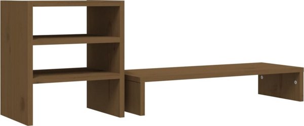 vidaXL Βάση για οθόνη, μελί καφέ, 81x20x30 εκ, από συμπαγές πεύκο
