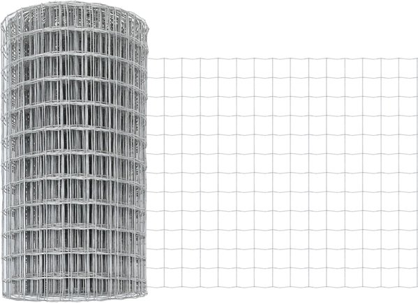 vidaXL Φράχτης Euro 0,4x25 μ. με 13 Κολώνες και Φλάντζα, Γαλβανισμένο Ατσάλι