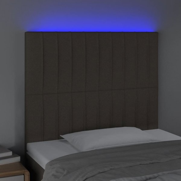 vidaXL Κεφαλάρι κρεβατιού με LED, ταουπέ, 90x5x118/128 εκ., ύφασμα