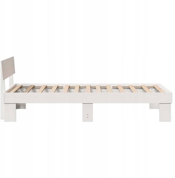 vidaXL Πλαίσιο κρεβατιού με κεφαλάρι Λευκό 80 x 200 cm Μασίφ ξύλο πεύκου