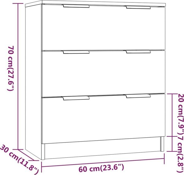 vidaXL Szafka, Σονόμα Δρυς, 60x30x70 εκ., Ξυλώδες Υλικό