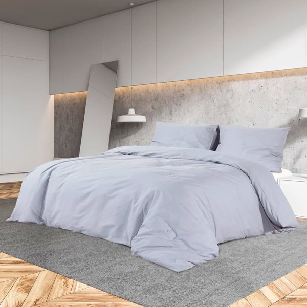vidaXL Σετ βαμβακερής παπλωματοθήκης, γκρι, 260x240 cm