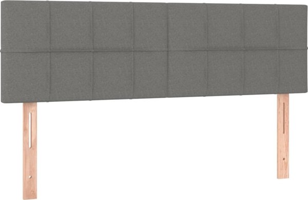 vidaXL Zaglowki do lozka, 2 szt., ciemnoszare, 72x5x78/88 cm, tkanina