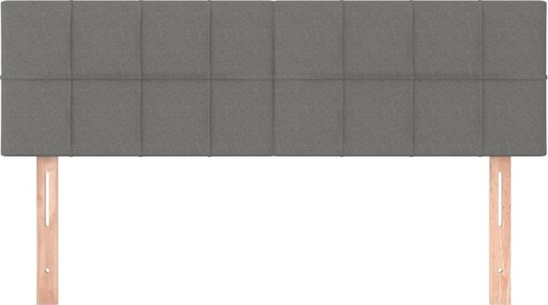 vidaXL Zaglowki do lozka, 2 szt., ciemnoszare, 72x5x78/88 cm, tkanina