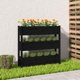 vidaXL Donica, czarna, 112x25x104,5 cm, lite drewno sosnowe