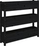 vidaXL Donica, czarna, 112x25x104,5 cm, lite drewno sosnowe