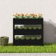 vidaXL Donica, czarna, 112x25x104,5 cm, lite drewno sosnowe