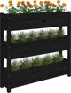 vidaXL Donica, czarna, 112x25x104,5 cm, lite drewno sosnowe