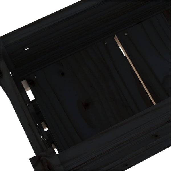 vidaXL Donica, czarna, 112x25x104,5 cm, lite drewno sosnowe