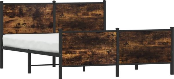 vidaXL Metalliako plaisio krevatiou, xwris strwma, ksari drepni me kapnou, 140x200 cm