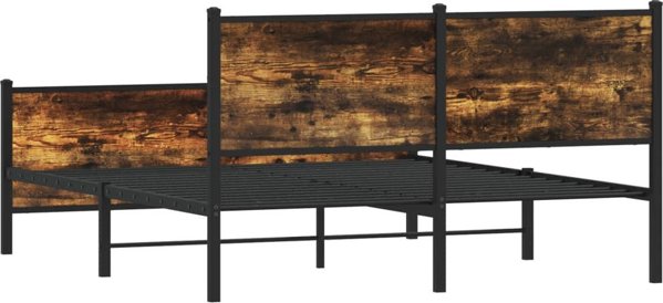 vidaXL Metalliako plaisio krevatiou, xwris strwma, ksari drepni me kapnou, 140x200 cm