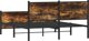 vidaXL Metalliako plaisio krevatiou, xwris strwma, ksari drepni me kapnou, 140x200 cm