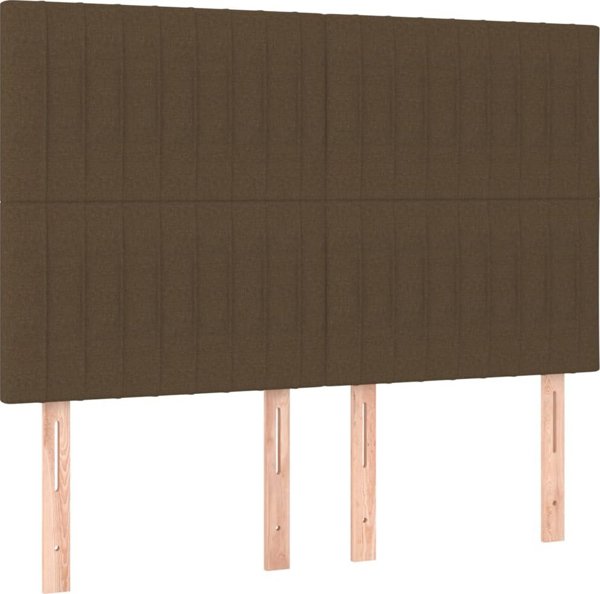 vidaXL Κοντινενταλ κρεβάτι με στρώμα, καφέ, 140x200 εκ, ύφασμα
