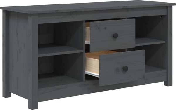 vidaXL Szafka pod telewizor, szara, 103x36,5x52 cm, drewno sosnowe
