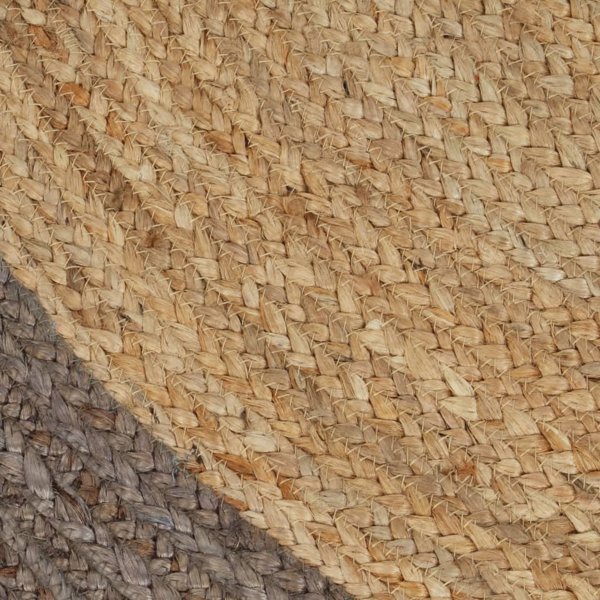 vidaXL Χειροποίητο χαλί από γιούτα με γκρι περίγραμμα, 240 εκ.