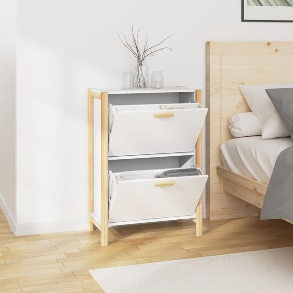 vidaXL Ραφιέρα παπουτσιών, λευκή, 57,5x33x80 εκ.