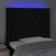 vidaXL Προσκέφαλο Κρεβατιού με LED, μαύρο, 93x16x118/128 εκ., ύφασμα