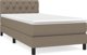 vidaXL Λευκό Κρεβάτι Continental με Στρώμα, Taupe, Υφασμάτινο, 80x200 cm