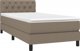 vidaXL Λευκό Κρεβάτι Continental με Στρώμα, Taupe, Υφασμάτινο, 80x200 cm
