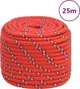 vidaXL Linka zeglarska czerwona 18 mm 25 m polipropylen