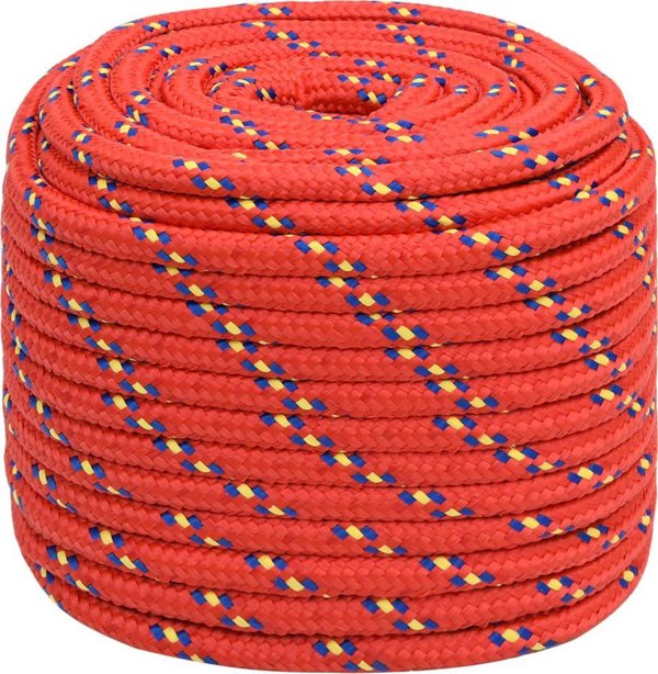 vidaXL Linka zeglarska czerwona 18 mm 25 m polipropylen