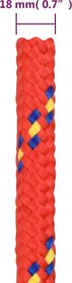 vidaXL Linka zeglarska czerwona 18 mm 25 m polipropylen