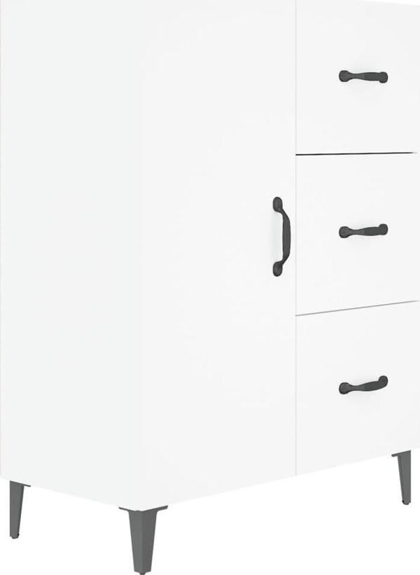 vidaXL Komoda, λευκή, 69,5x34x90 cm, υλικό πολυμερούς ξύλου
