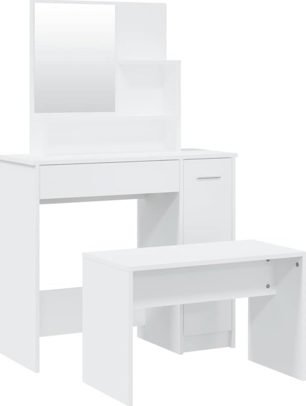 vidaXL Σετ με τουαλέτα, λευκό, 86,5x35x136 εκ.
