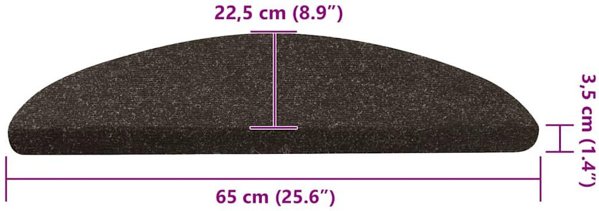 vidaXL Αυτοκόλλητα Πατάκια Σκάλας 65x22,5x3,5 εκ., 20 Τεμάχια, Ανθρακί