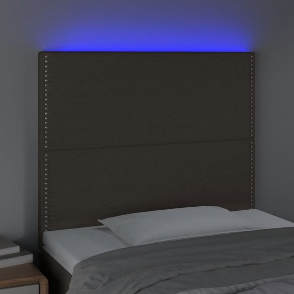 vidaXL Zaglowek do lozka z LED, taupe, 100x5x118/128 cm, tkanina