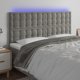 vidaXL Κεφαλάρι κρεβατιού με LED, ανοικτό γκρι, 180x5x118/128 cm, βελούδο