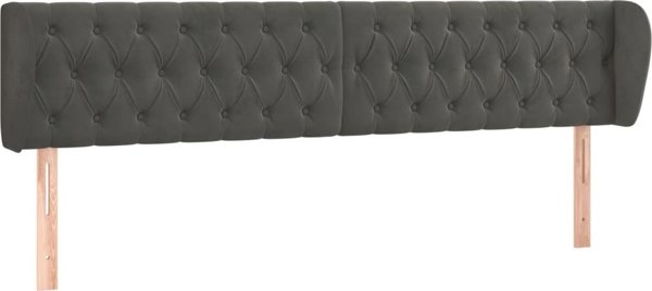 Κεφαλάρι uszak vidaXL σκούρο γκρι 203x23x78/88 εκ. βελούδινο