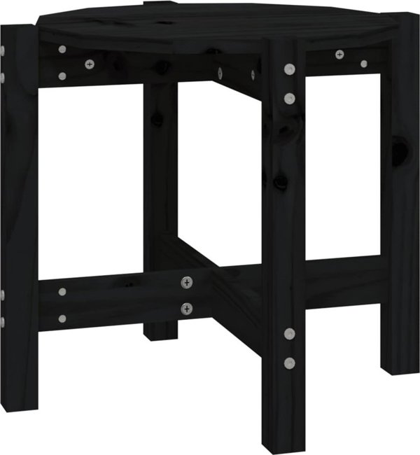 vidaXL vidaXL Stolik kawowy, czarny,  52,5x45 cm, lite drewno sosnowe