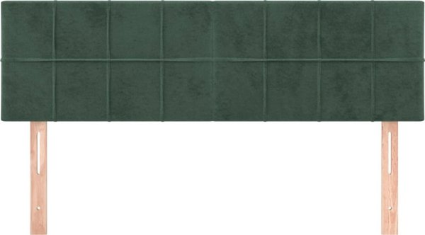 vidaXL Zaglowki do lozka, 2 szt, ciemnozielone, 72x5x78/88 cm, aksamit