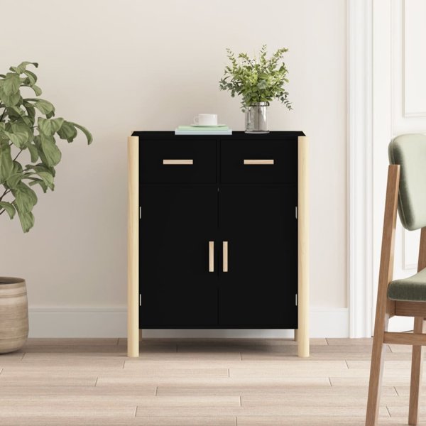 vidaXL Szafka, czarna, 62x38x75 cm, material drewnopochodny