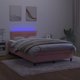 vidaXL Lozko kontynentalne z materacem i LED, rozowy aksamit 120x200 cm