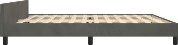 vidaXL Rama κρεβατιού με κεφαλάρι, σκούρο γκρι, 200x200 εκ, βελούδινο