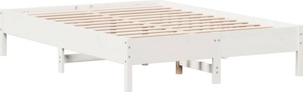 vidaXL Κορμός κρεβατιού χωρίς στρώμα, λευκός, 140x200 εκ., από μασίφ πεύκο