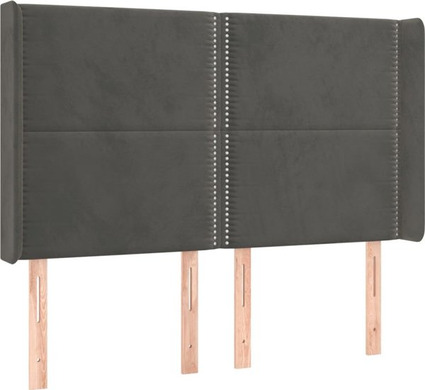 vidaXL Ζαγλόως uszak, σκούρο γκρι, 147x16x118/128 cm, βελούδο