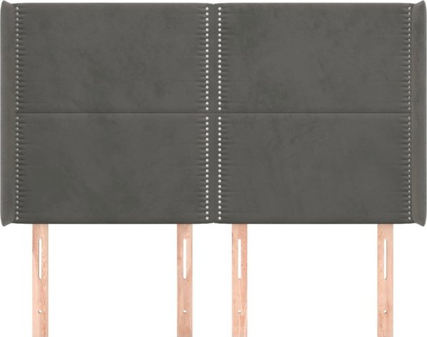 vidaXL Ζαγλόως uszak, σκούρο γκρι, 147x16x118/128 cm, βελούδο
