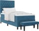 vidaXL Κρεβάτι Box Spring 100x200 cm βελούδο σκούρο μπλε