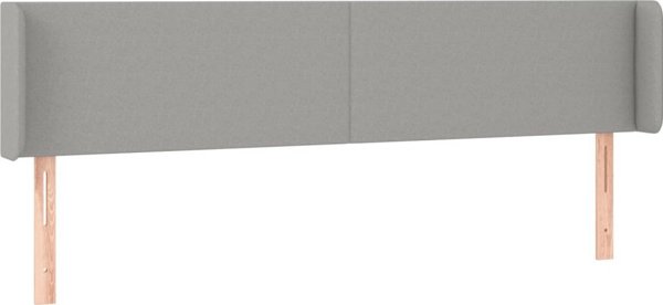 vidaXL Κεφαλάρι Κρεβατιού με LED, Ανοιχτό Γκρι, 203x16x78/88 cm, Ύφασμα