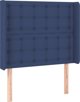 vidaXL Προσκέφαλο Κρεβατιού με LED, μπλε, 83x16x118/128 εκ., ύφασμα