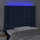 vidaXL Προσκέφαλο Κρεβατιού με LED, μπλε, 83x16x118/128 εκ., ύφασμα