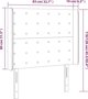 vidaXL Προσκέφαλο Κρεβατιού με LED, μπλε, 83x16x118/128 εκ., ύφασμα