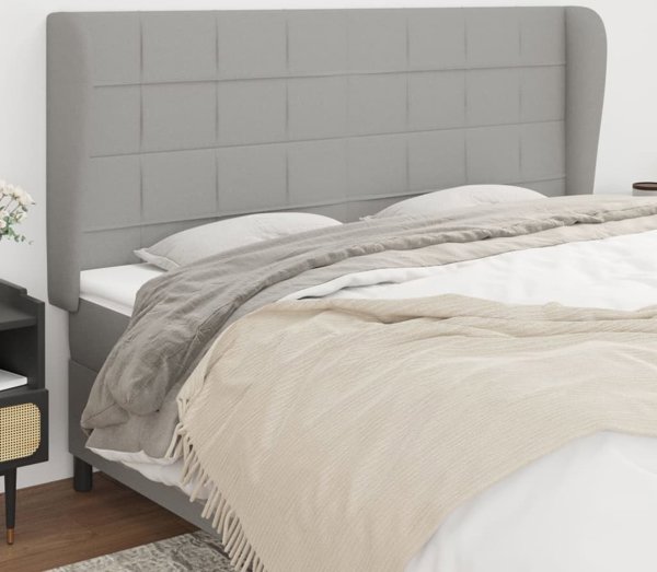 vidaXL Κεφαλάρι uszak, ανοιχτό γκρι, 203x23x118/128 εκ., ύφασμα